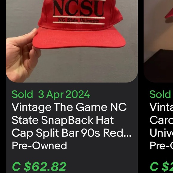 Vintage NCSU Snapback / The Game / 90s / Split Bar - Picture 11 of 12